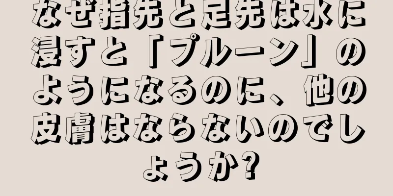 なぜ指先と足先は水に浸すと「プルーン」のようになるのに、他の皮膚はならないのでしょうか?
