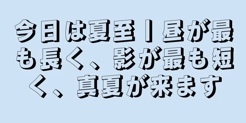 今日は夏至丨昼が最も長く、影が最も短く、真夏が来ます
