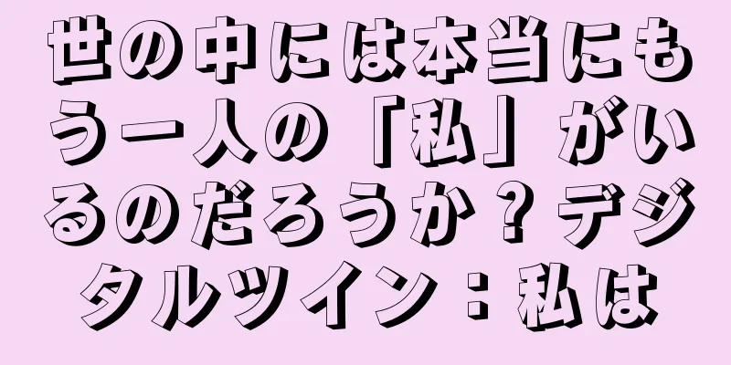 世の中には本当にもう一人の「私」がいるのだろうか？デジタルツイン：私は