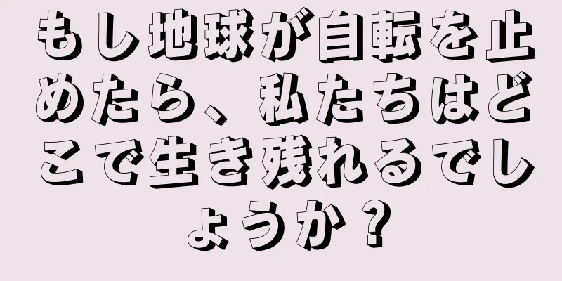 もし地球が自転を止めたら、私たちはどこで生き残れるでしょうか？