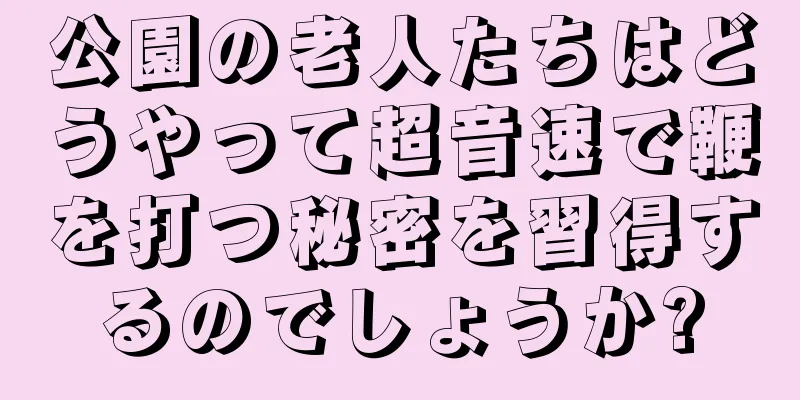 公園の老人たちはどうやって超音速で鞭を打つ秘密を習得するのでしょうか?