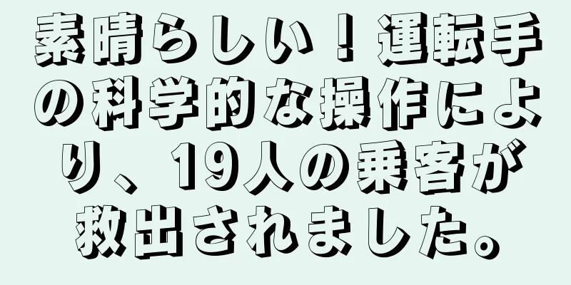 素晴らしい！運転手の科学的な操作により、19人の乗客が救出されました。