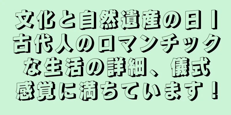 文化と自然遺産の日丨古代人のロマンチックな生活の詳細、儀式感覚に満ちています！