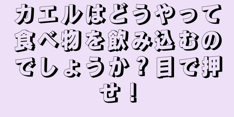 カエルはどうやって食べ物を飲み込むのでしょうか？目で押せ！