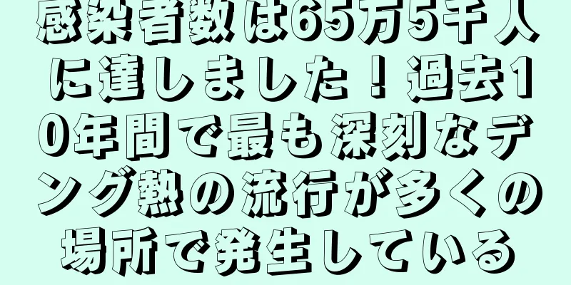 感染者数は65万5千人に達しました！過去10年間で最も深刻なデング熱の流行が多くの場所で発生している