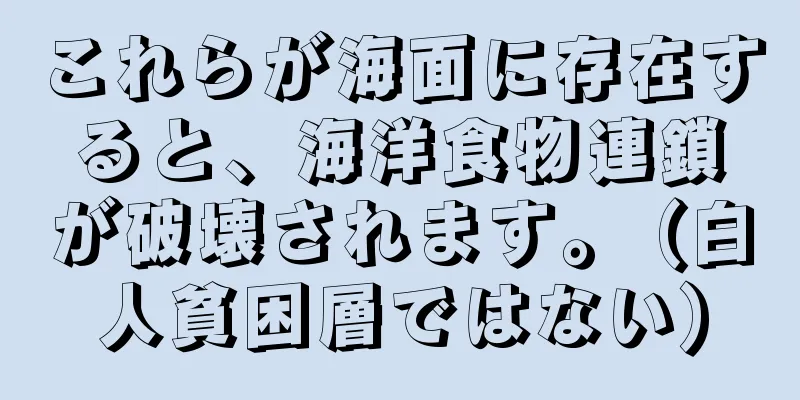 これらが海面に存在すると、海洋食物連鎖が破壊されます。 (白人貧困層ではない)