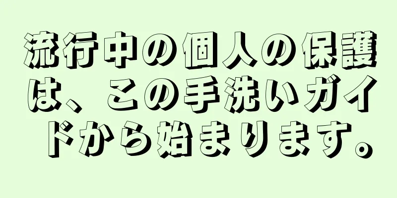 流行中の個人の保護は、この手洗いガイドから始まります。