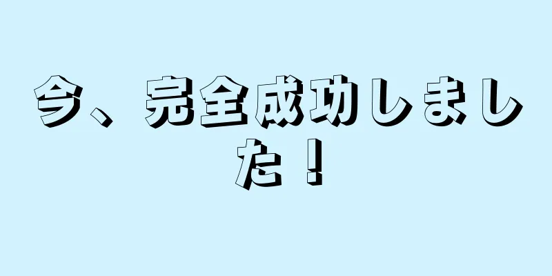 今、完全成功しました！