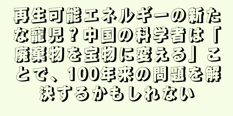 再生可能エネルギーの新たな寵児？中国の科学者は「廃棄物を宝物に変える」ことで、100年来の問題を解決するかもしれない