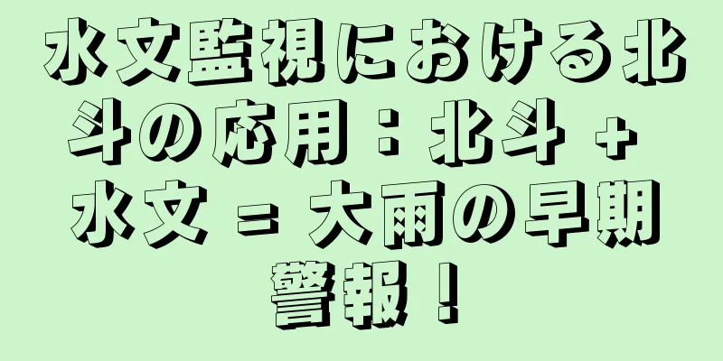水文監視における北斗の応用：北斗 + 水文 = 大雨の早期警報！