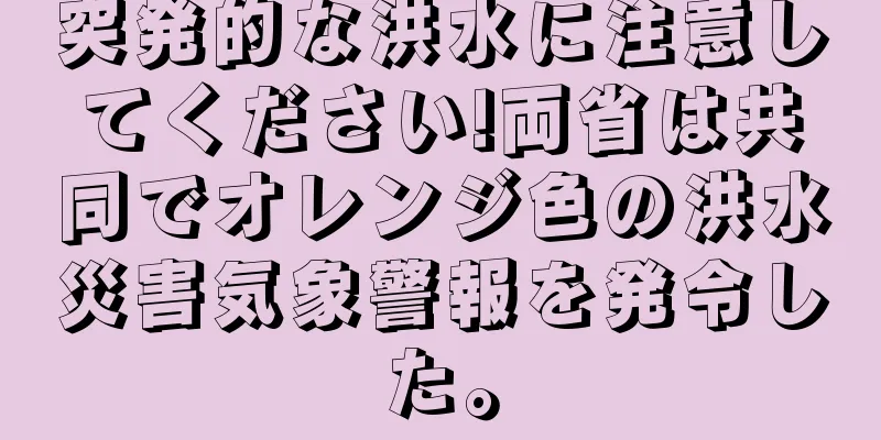 突発的な洪水に注意してください!両省は共同でオレンジ色の洪水災害気象警報を発令した。