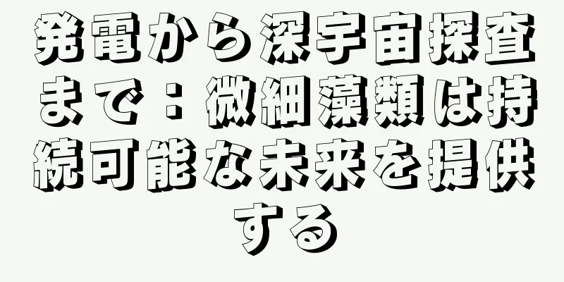 発電から深宇宙探査まで：微細藻類は持続可能な未来を提供する
