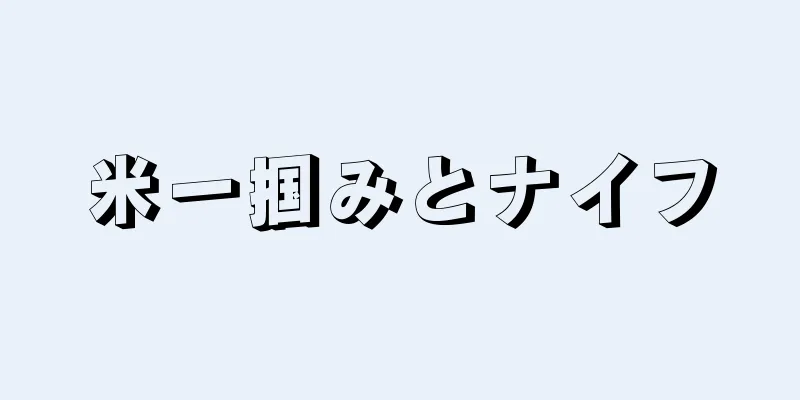 米一掴みとナイフ
