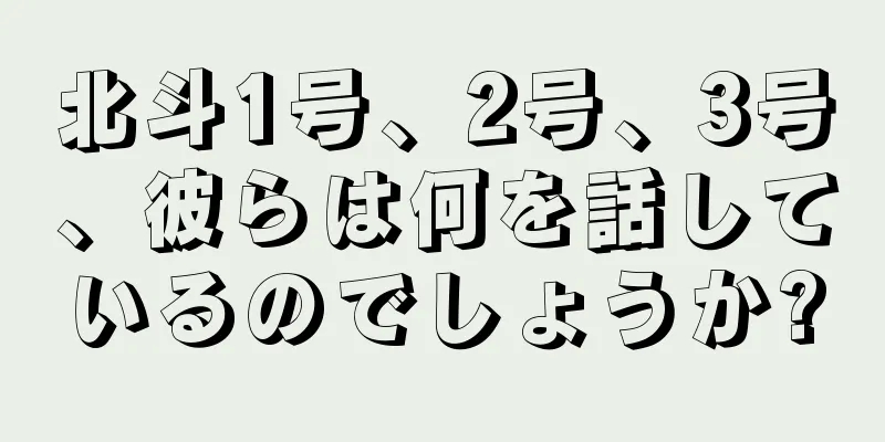 北斗1号、2号、3号、彼らは何を話しているのでしょうか?