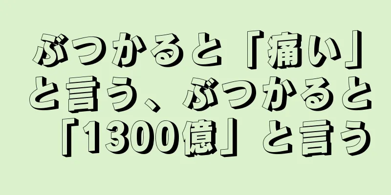 ぶつかると「痛い」と言う、ぶつかると「1300億」と言う