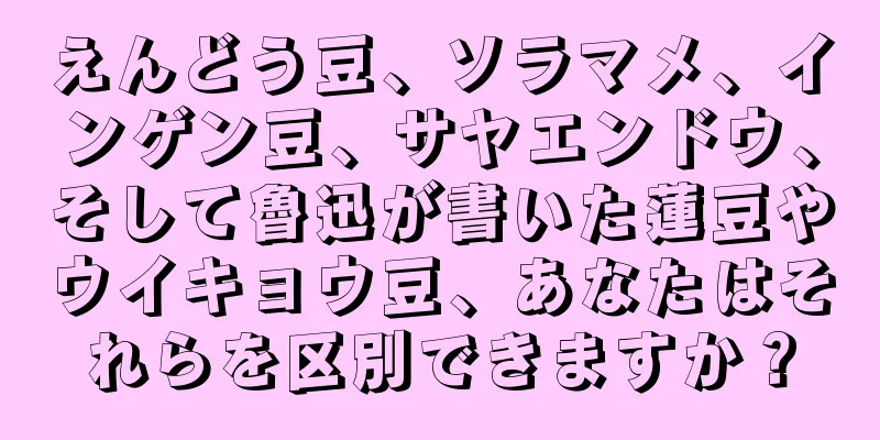 えんどう豆、ソラマメ、インゲン豆、サヤエンドウ、そして魯迅が書いた蓮豆やウイキョウ豆、あなたはそれらを区別できますか？