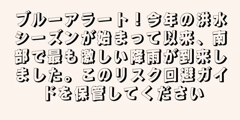 ブルーアラート！今年の洪水シーズンが始まって以来、南部で最も激しい降雨が到来しました。このリスク回避ガイドを保管してください