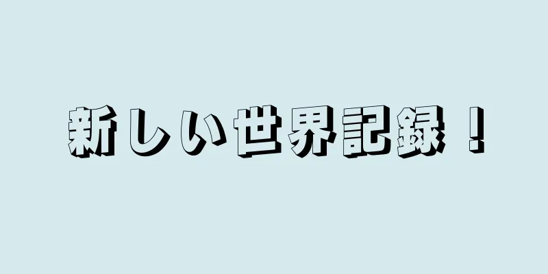 新しい世界記録！