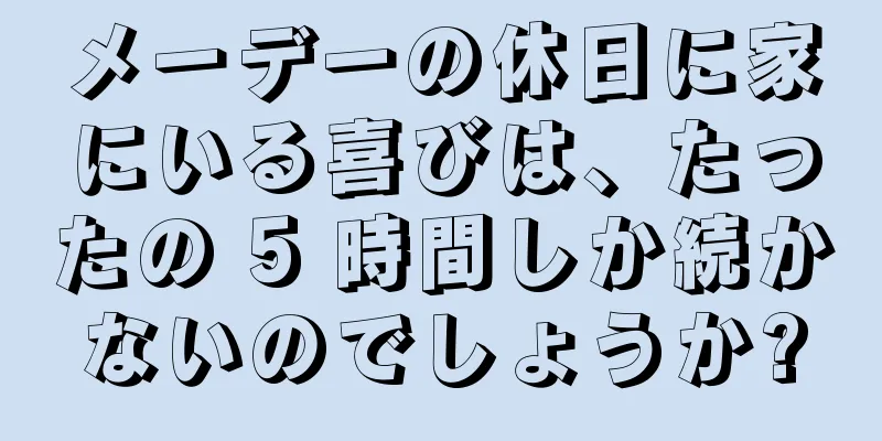 メーデーの休日に家にいる喜びは、たったの 5 時間しか続かないのでしょうか?