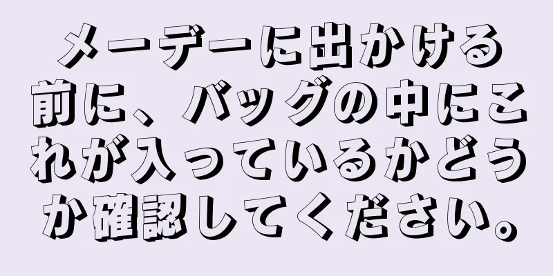 メーデーに出かける前に、バッグの中にこれが入っているかどうか確認してください。