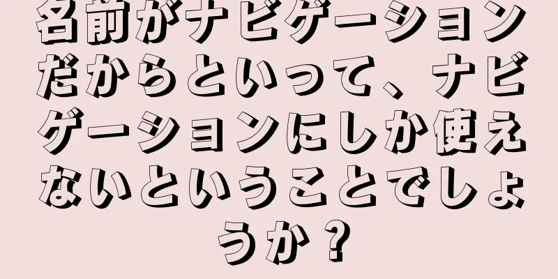 名前がナビゲーションだからといって、ナビゲーションにしか使えないということでしょうか？
