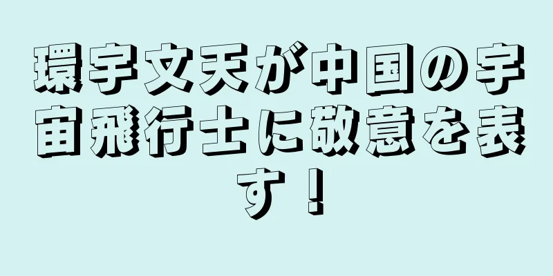 環宇文天が中国の宇宙飛行士に敬意を表す！