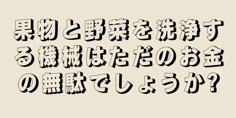 果物と野菜を洗浄する機械はただのお金の無駄でしょうか?
