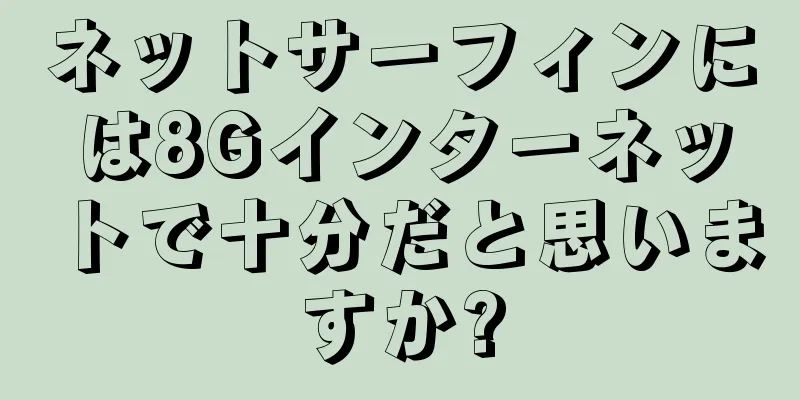 ネットサーフィンには8Gインターネットで十分だと思いますか?