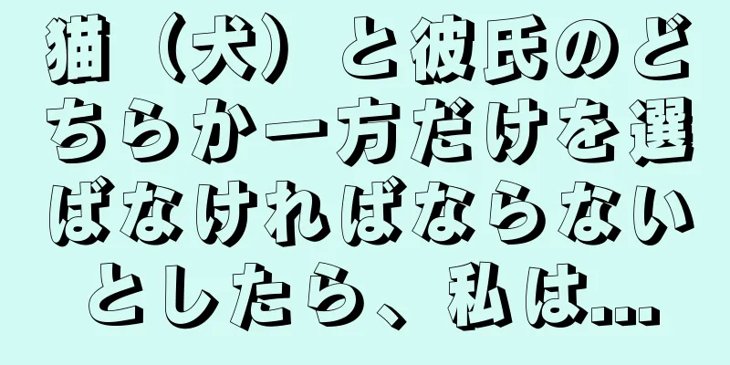 猫（犬）と彼氏のどちらか一方だけを選ばなければならないとしたら、私は...