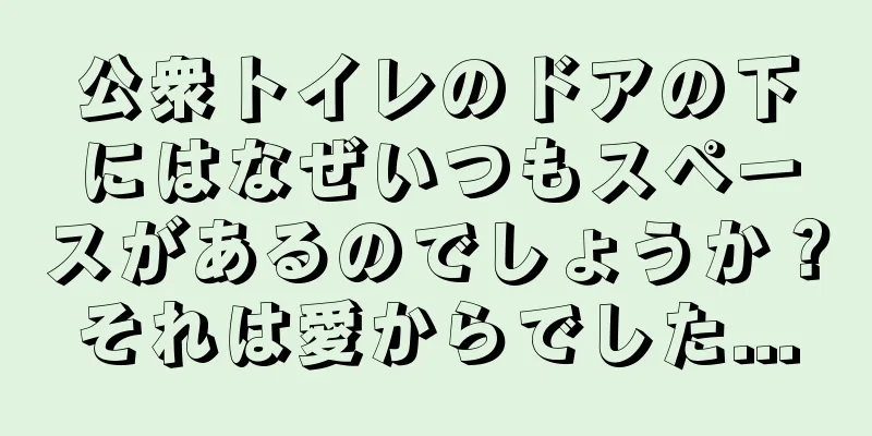 公衆トイレのドアの下にはなぜいつもスペースがあるのでしょうか？それは愛からでした...