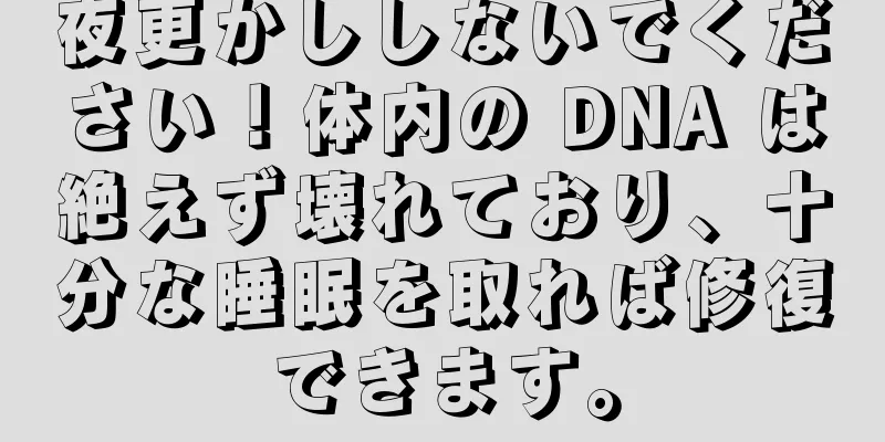 夜更かししないでください！体内の DNA は絶えず壊れており、十分な睡眠を取れば修復できます。