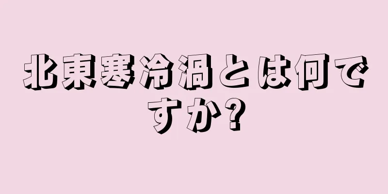 北東寒冷渦とは何ですか?