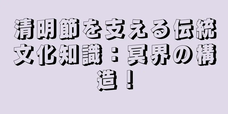 清明節を支える伝統文化知識：冥界の構造！