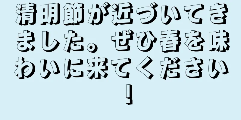 清明節が近づいてきました。ぜひ春を味わいに来てください！