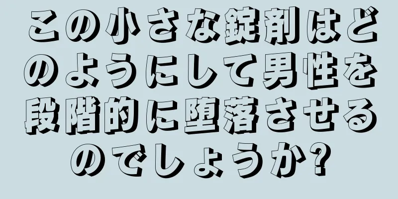 この小さな錠剤はどのようにして男性を段階的に堕落させるのでしょうか?