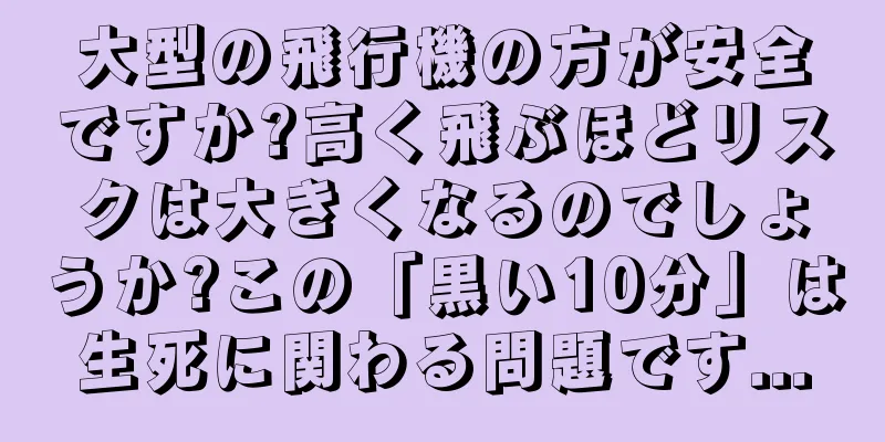 大型の飛行機の方が安全ですか?高く飛ぶほどリスクは大きくなるのでしょうか?この「黒い10分」は生死に関わる問題です...
