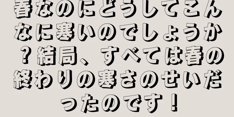 春なのにどうしてこんなに寒いのでしょうか？結局、すべては春の終わりの寒さのせいだったのです！