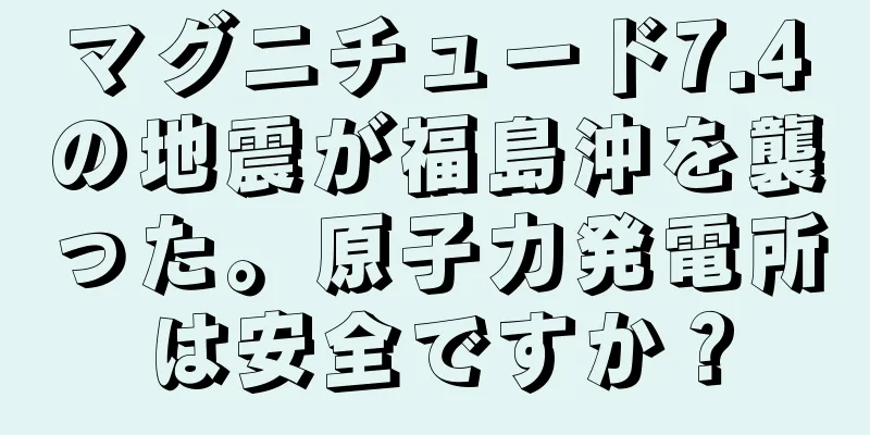 マグニチュード7.4の地震が福島沖を襲った。原子力発電所は安全ですか？