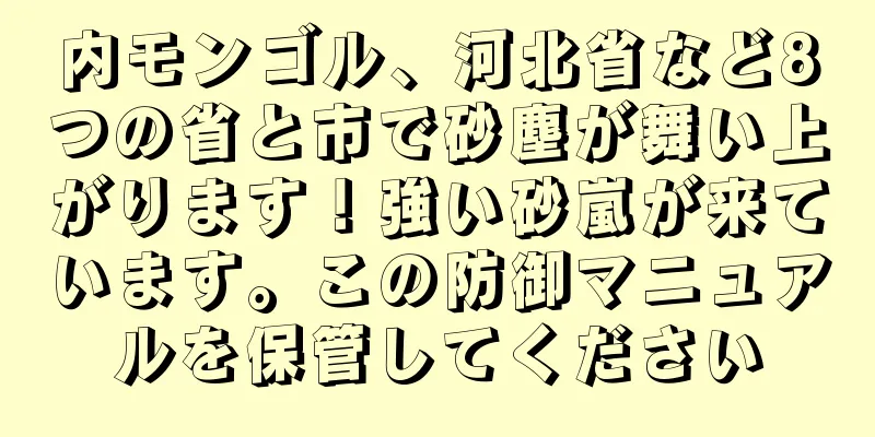 内モンゴル、河北省など8つの省と市で砂塵が舞い上がります！強い砂嵐が来ています。この防御マニュアルを保管してください