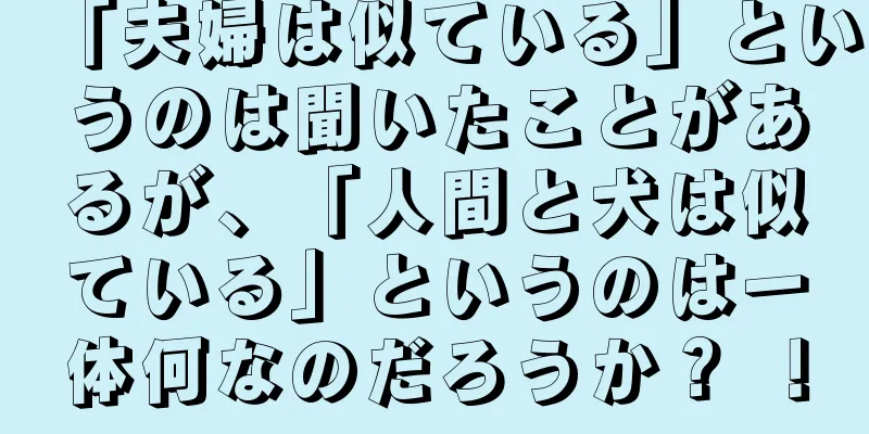「夫婦は似ている」というのは聞いたことがあるが、「人間と犬は似ている」というのは一体何なのだろうか？ ！