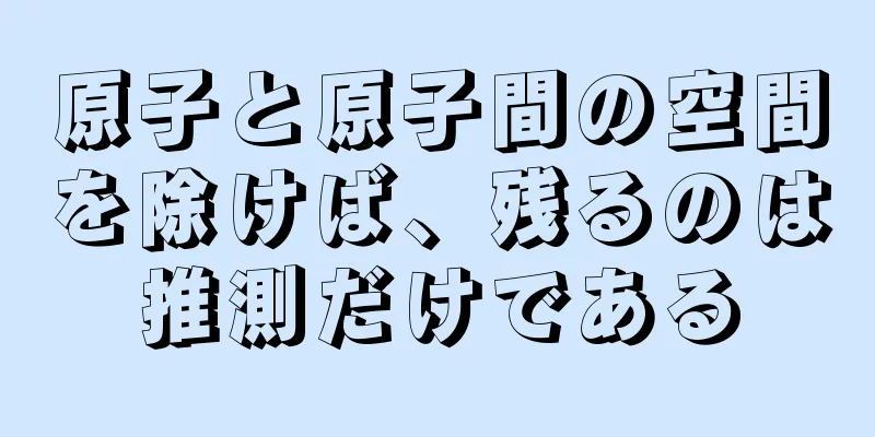 原子と原子間の空間を除けば、残るのは推測だけである