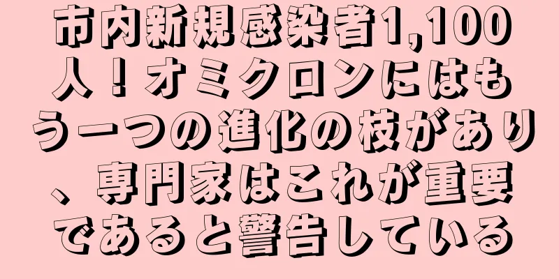 市内新規感染者1,100人！オミクロンにはもう一つの進化の枝があり、専門家はこれが重要であると警告している