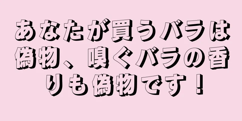 あなたが買うバラは偽物、嗅ぐバラの香りも偽物です！