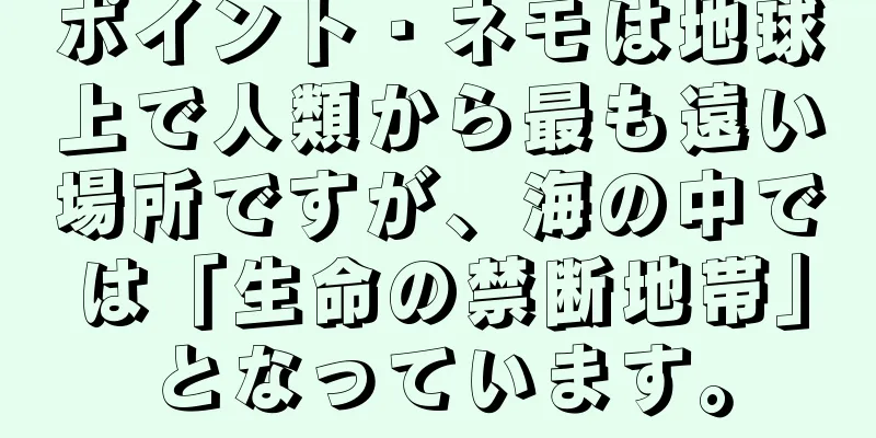 ポイント・ネモは地球上で人類から最も遠い場所ですが、海の中では「生命の禁断地帯」となっています。