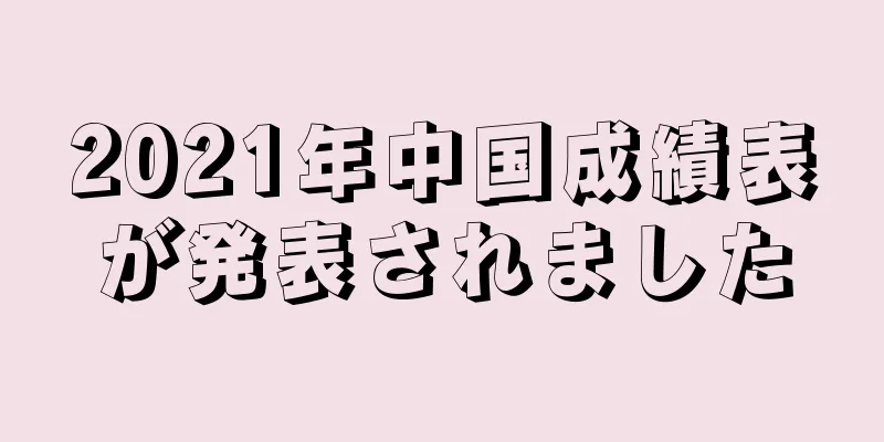 2021年中国成績表が発表されました