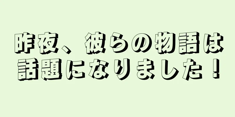 昨夜、彼らの物語は話題になりました！