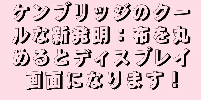 ケンブリッジのクールな新発明：布を丸めるとディスプレイ画面になります！