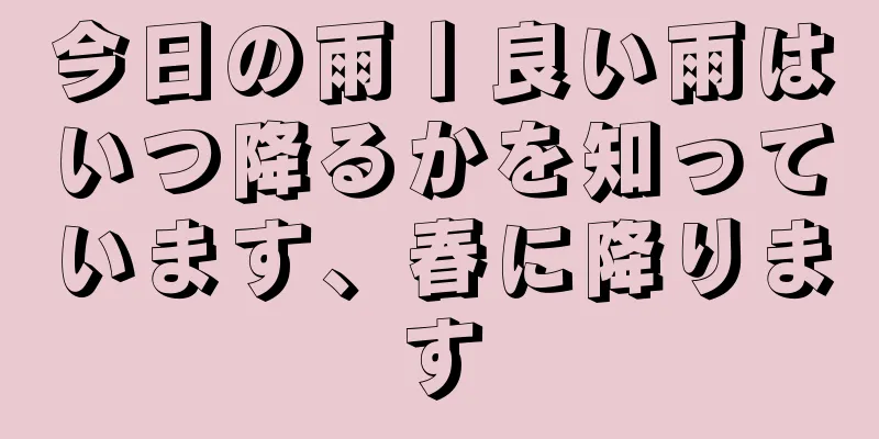 今日の雨丨良い雨はいつ降るかを知っています、春に降ります