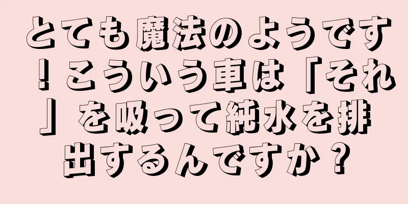 とても魔法のようです！こういう車は「それ」を吸って純水を排出するんですか？
