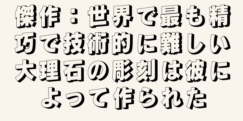 傑作：世界で最も精巧で技術的に難しい大理石の彫刻は彼によって作られた